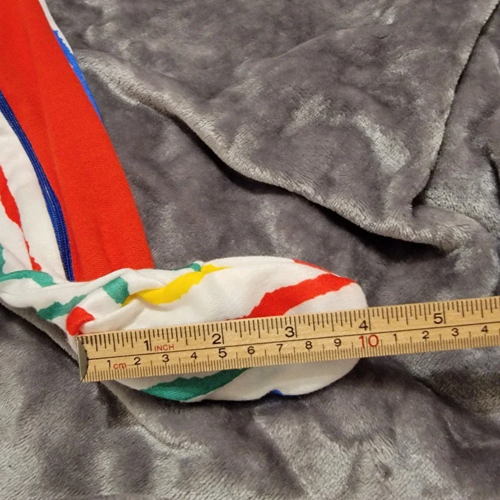 Vintage Circo Footed Sleeper Baby Medium White Colorful Excellent Striped Zip